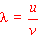 lambda = u/v