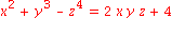 x^2+y^3-z^4 = 2*x*y*z+4
