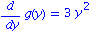 diff(g(y), y) = 3*y^2