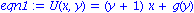 eqn1 := U(x, y) = (y+1)*x+g(y)