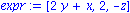 expr := VECTOR([2*y+x, 2, -z])