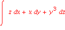 Int(z*dx+x*dy+y^3, z)