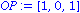 OP := VECTOR([1, 0, 1])