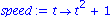 speed := proc (t) options operator, arrow; t^2+1 end proc