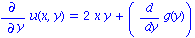 diff(u(x, y), y) = 2*x*y+(diff(g(y), y))