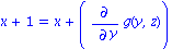 x+1 = x+(diff(g(y, z), y))