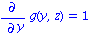 diff(g(y, z), y) = 1