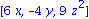 VECTOR([6*x, -4*y, 9*z^2])
