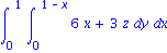 Int(Int(6*x+3*z, y = 0 .. 1-x), x = 0 .. 1)