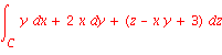 int(y*dx+2*x*dy+(z-x*y+3), z = C .. ``)
